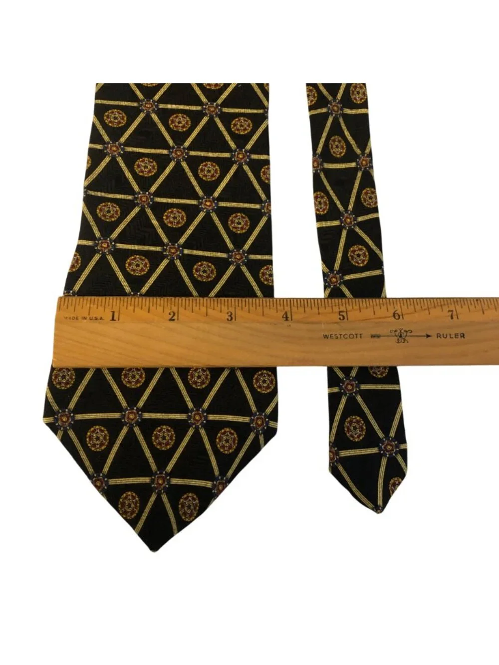 Resilio Silk Tie Black Geometric Men Necktie Accessory Office Work Formal Gift